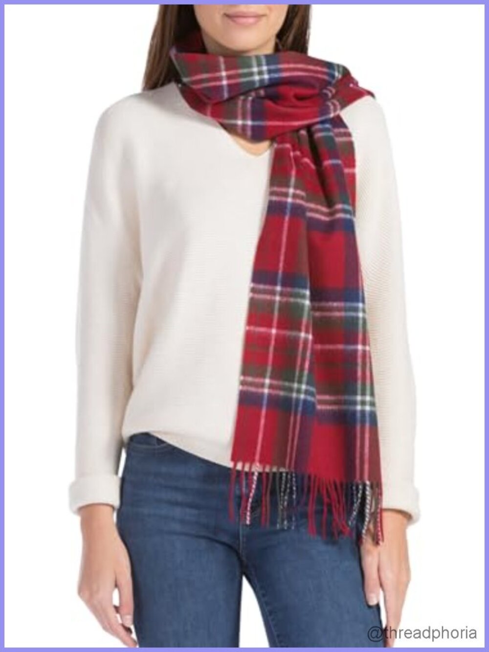 100% Pure Cashmere Winter Scarf, Soft Luxurious Fringe Wrap